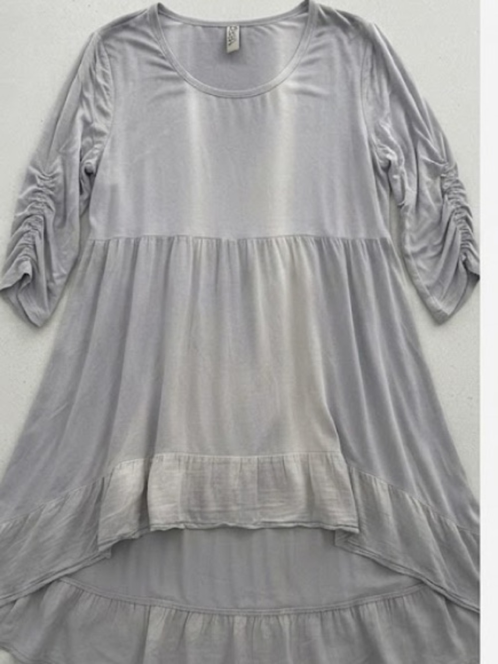 Baha - Women's Gray Long-Sleeve High-Low Dress